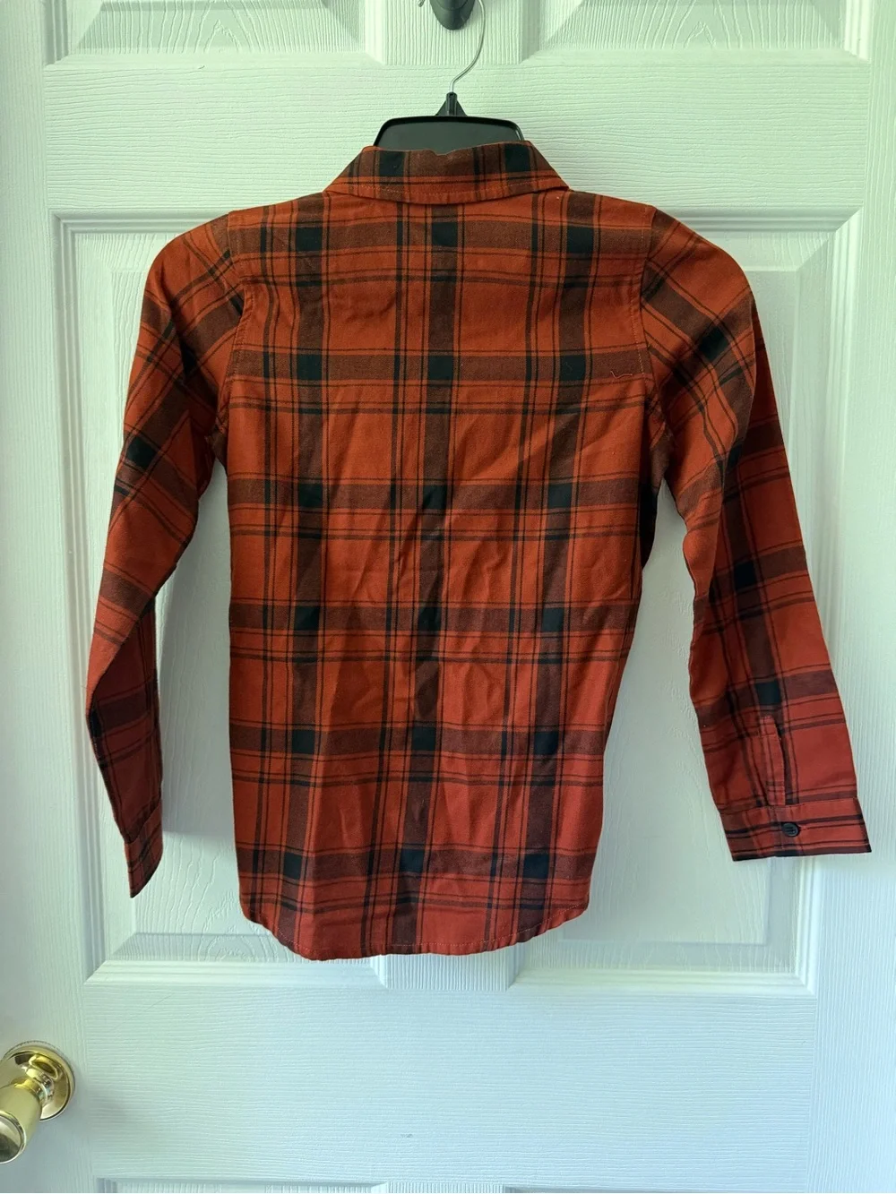 The Children's Place Rust Orange and Black Plaid Button-Down Shirt